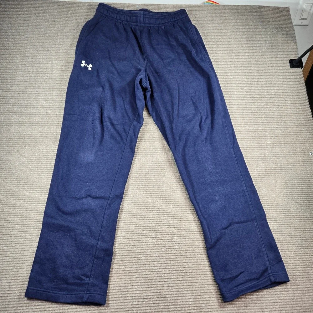 Under Armour Mens Medium Blue Loose Fit Rival Fleece Sweatpants 1300124
